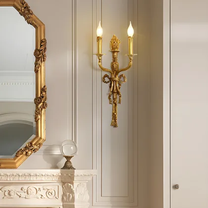 Brass 2-Light Candle Shape